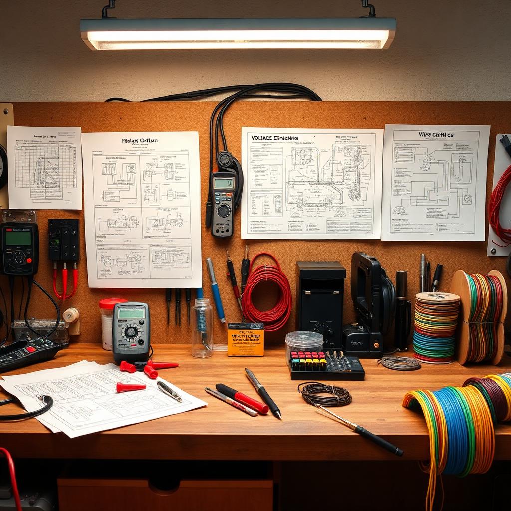 Organized electrician workbench